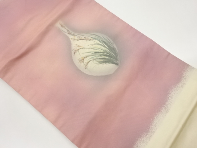 花瓶に芒模様織出し暈し名古屋帯